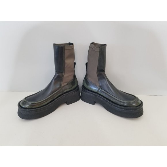 E8 by Miista for Free People Amarah Ankle Boots in Khaki Size 40 - Picture 3 of 4